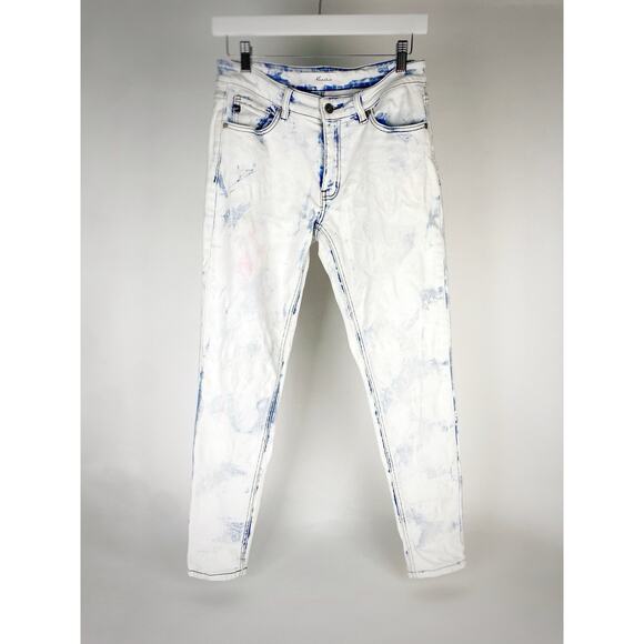 Kancan Distressed Bleached Skinny Jeans Women’s Sz 9/28 - KC6323L with Pink Dye - Picture 1 of 14
